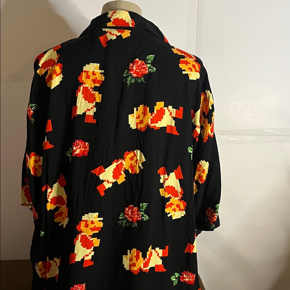 😄NWT Super Mario rayon shirt button down XXL - Picture 6 of 7
